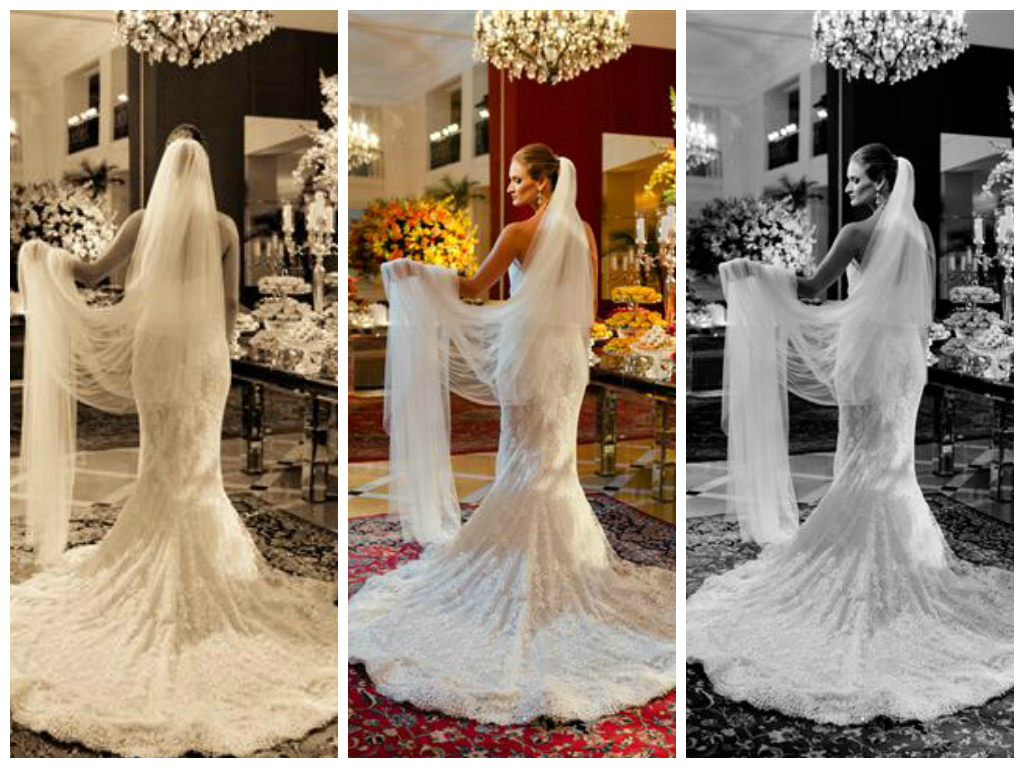 Noiva linda com vestido comprado em Nova York  - Casamento Juliana e Sandy 