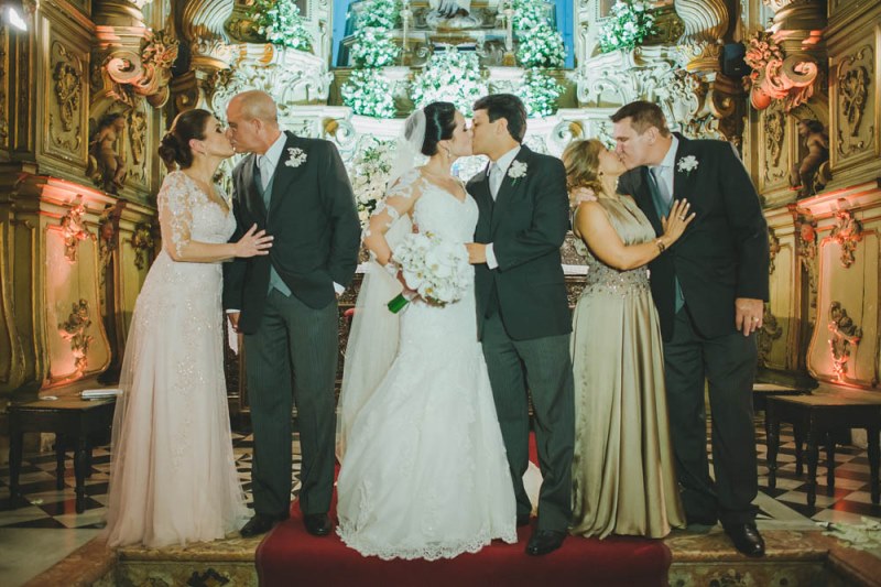 Noivos e família - Michelle Salgado e Marcus Vinicius Torres